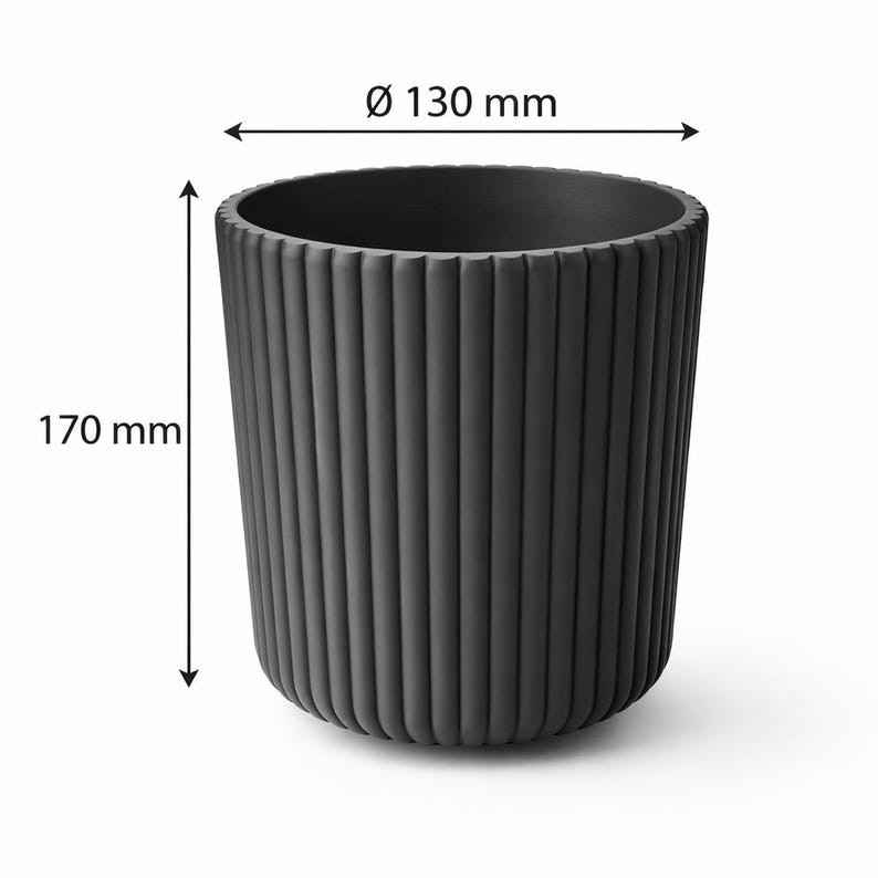 Küchenutensilienhalter gerillt 17 cm Höhe 13 cm Durchmesser für Kochlöffel und Küchenhelfer