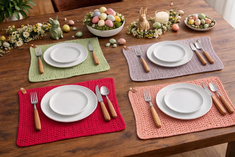 Platzset Tischset Baumwollgarn 40x30 cm in verschiedenen Farben