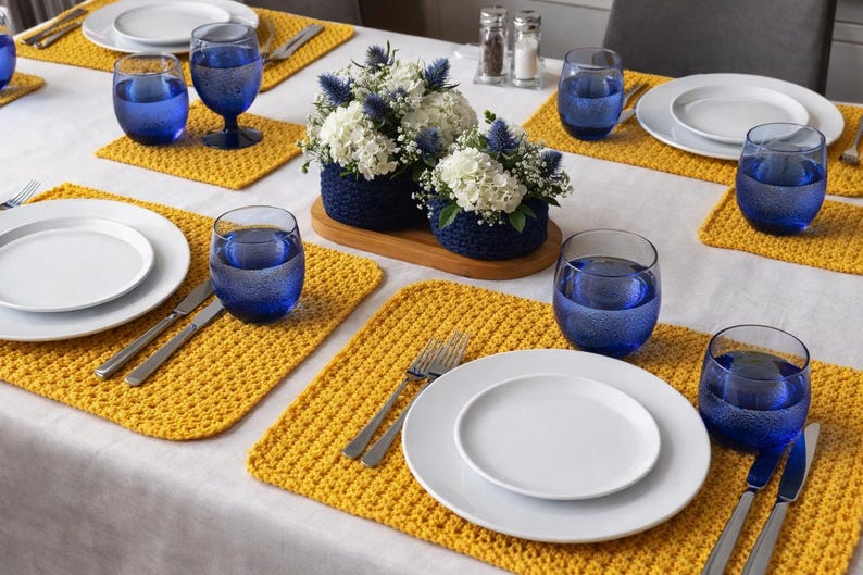Platzset Tischset Baumwollgarn 40x30 cm in verschiedenen Farben