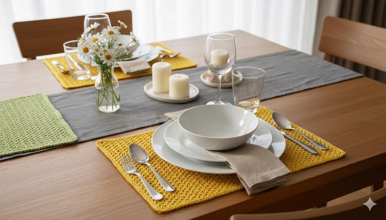Platzset Tischset Baumwollgarn 40x30 cm in verschiedenen Farben