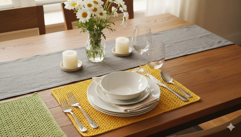 Platzset Tischset Baumwollgarn 40x30 cm in verschiedenen Farben
