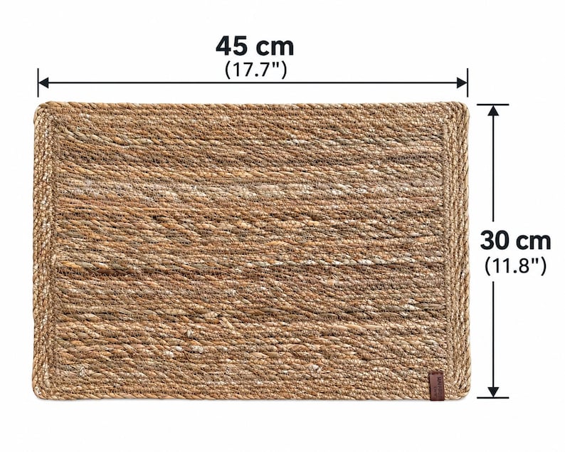 Rechteckige, aus Seetang gewebte Platzsets (2er-Set), Naturmaterial, 45 x 30 cm, rustikaler Stil
